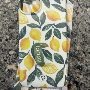 Loopy Case Lemon Leaf Design - White and Yellow